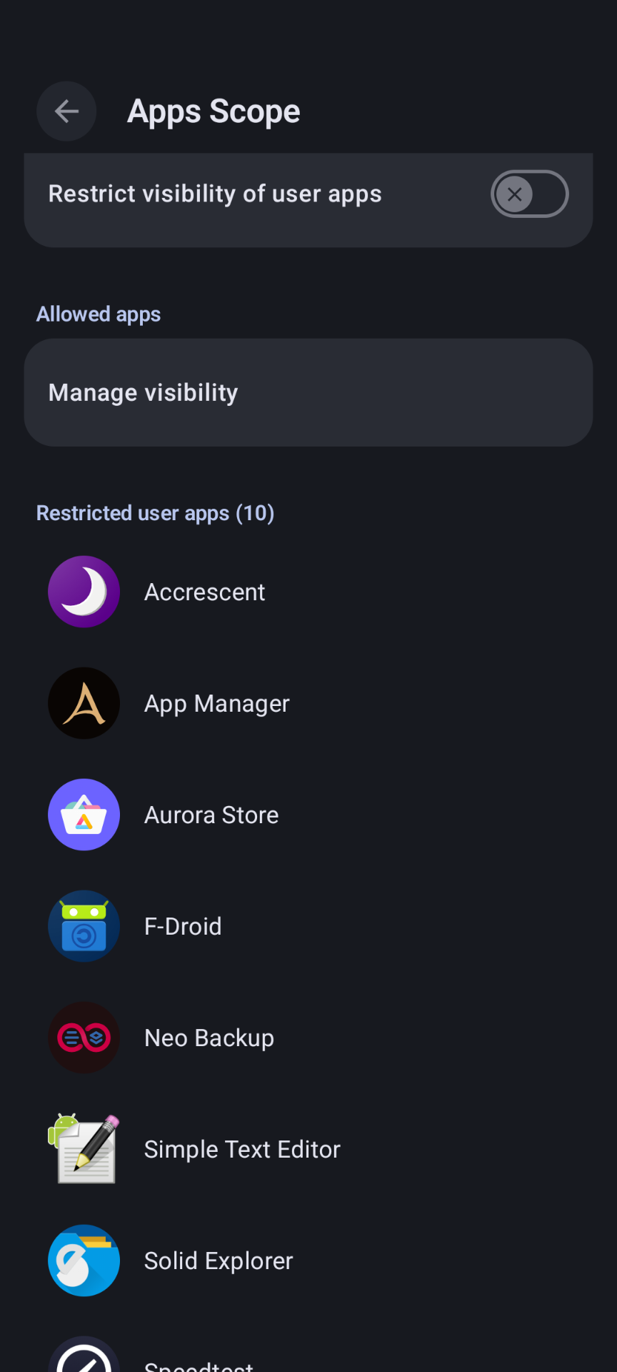 Apps Isolation Screenshot
