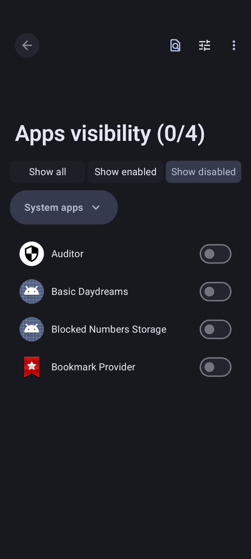 Apps Isolation Screenshot