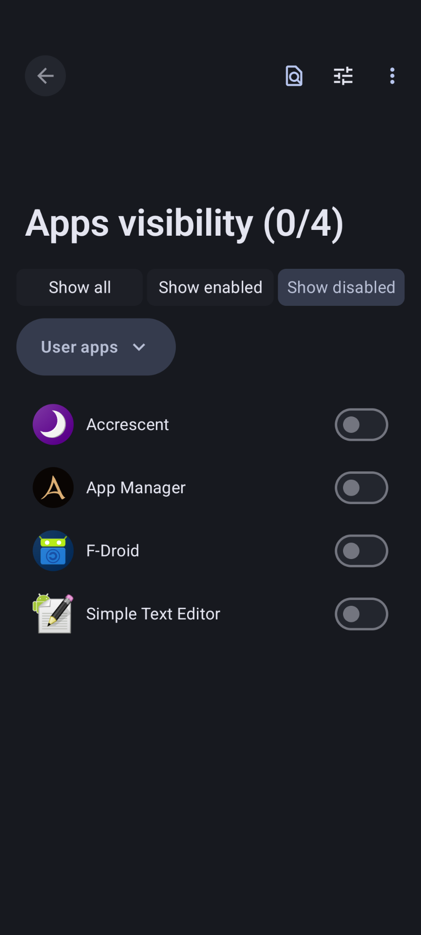 Apps Isolation Screenshot