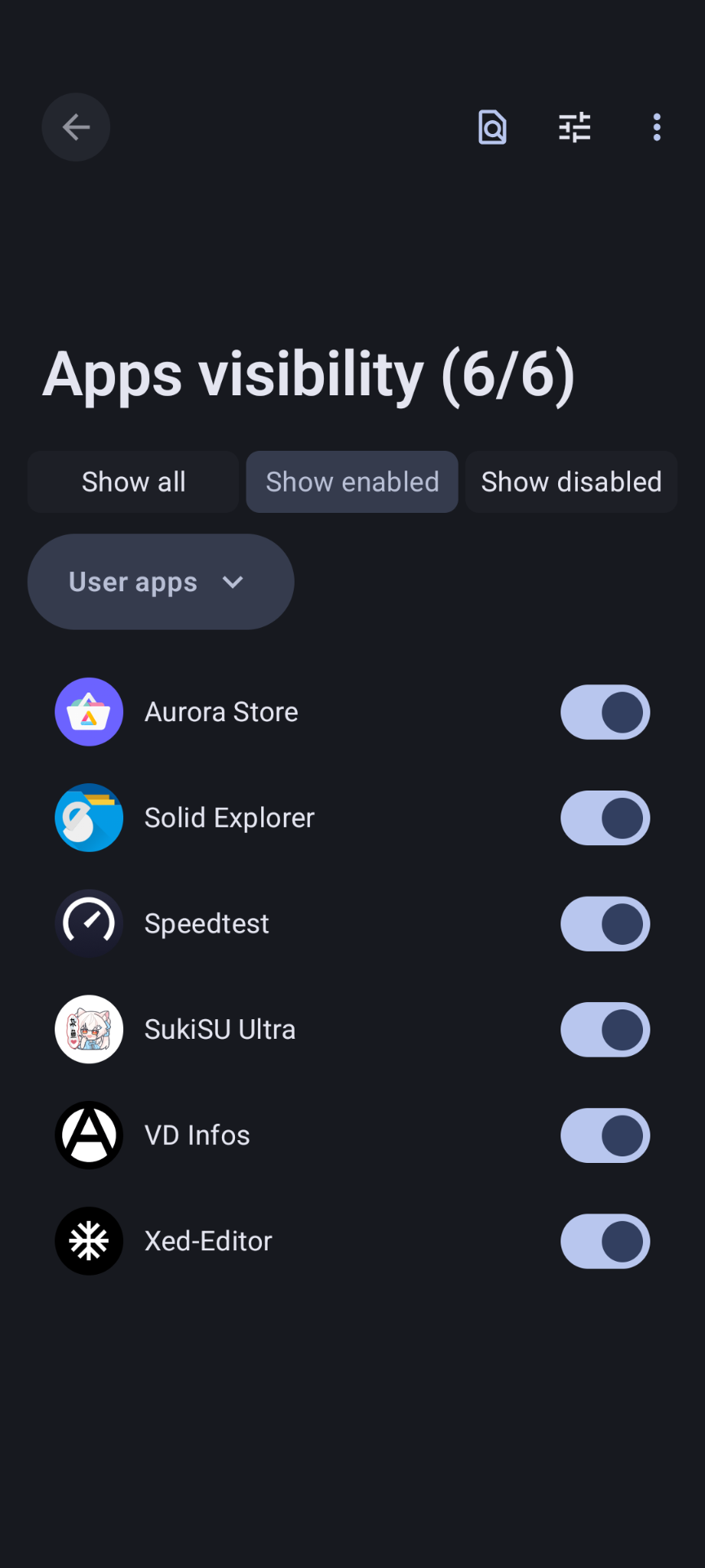 Apps Isolation Screenshot