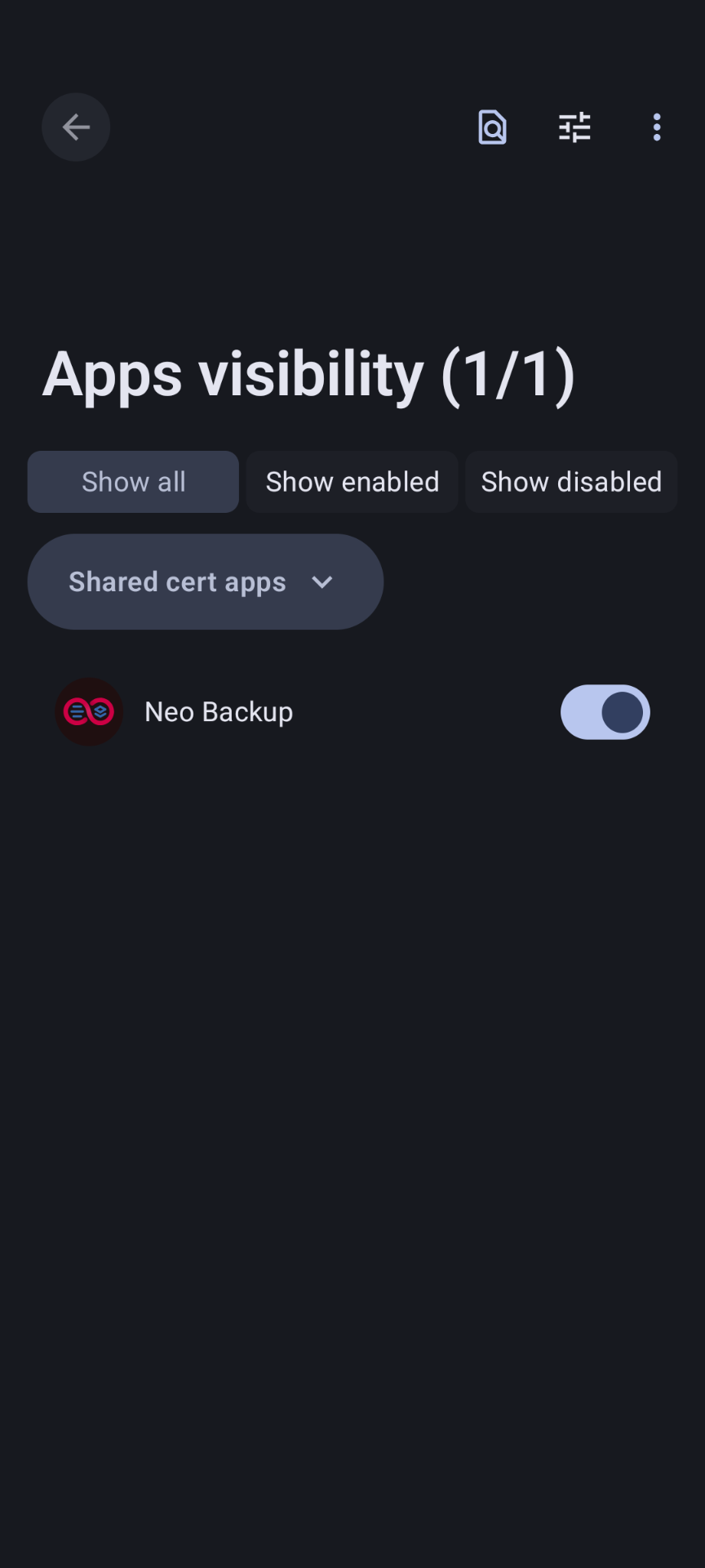Apps Isolation Screenshot