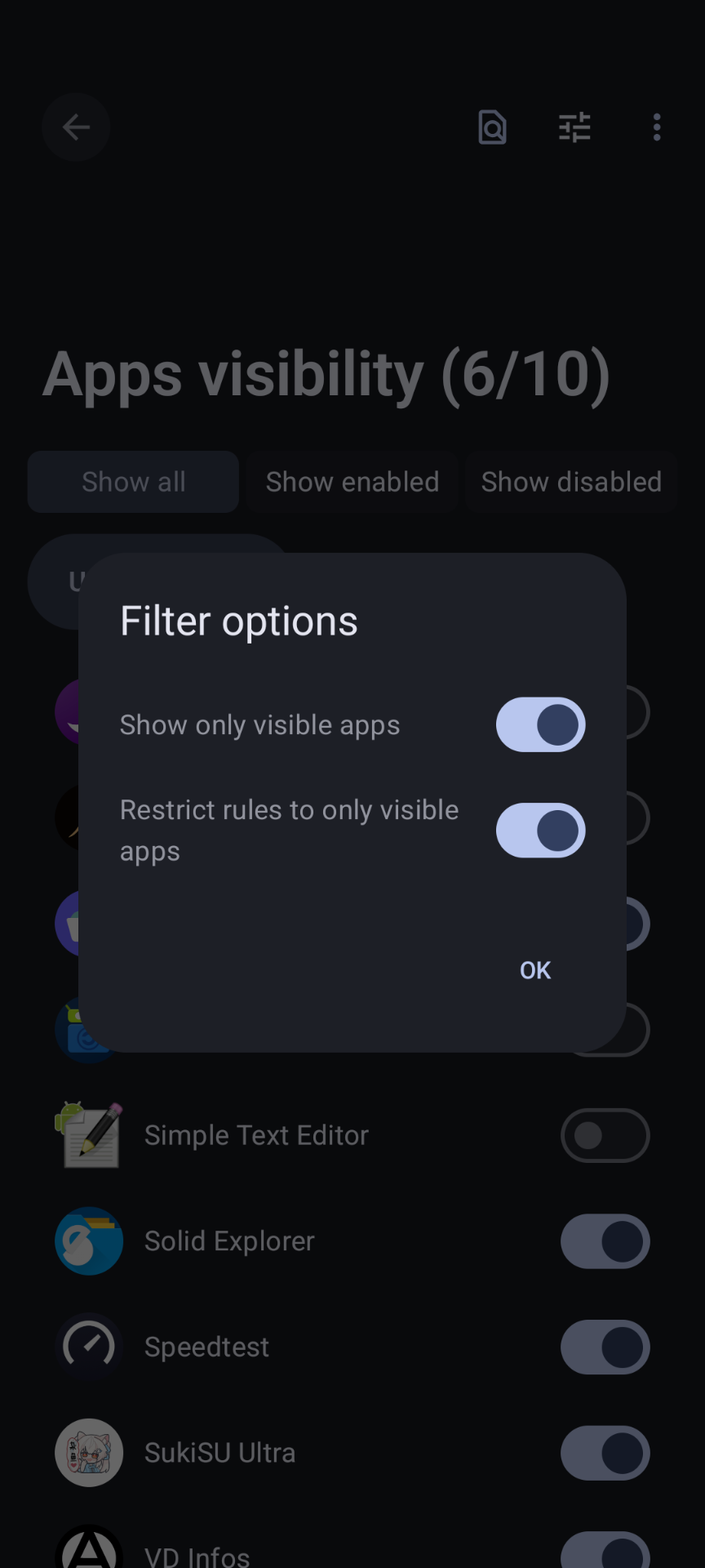 Apps Isolation Screenshot